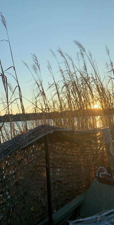 Pre-dawn boat ride to the blind